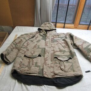 Weatherby Jacket Mens XL Camouflage Wool Blend Hooded Field Performance Full Zip